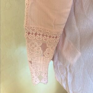 Blush Lace Cold Shoulder Blouse